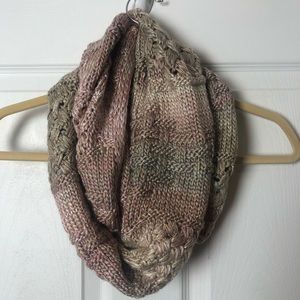 Cream Infinity Scarf with Gold Accents